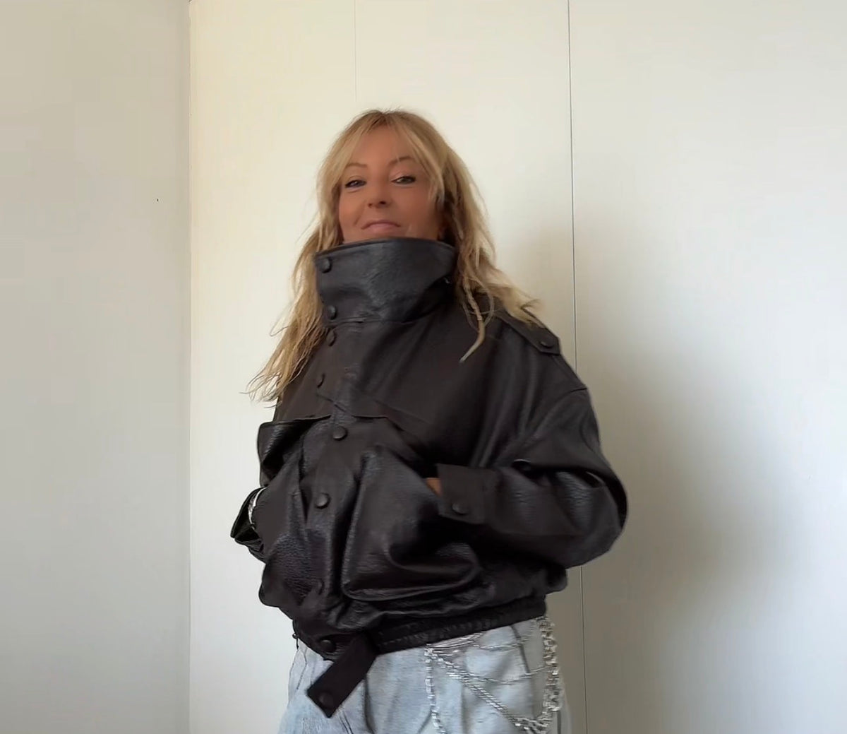 Chaqueta polo piel