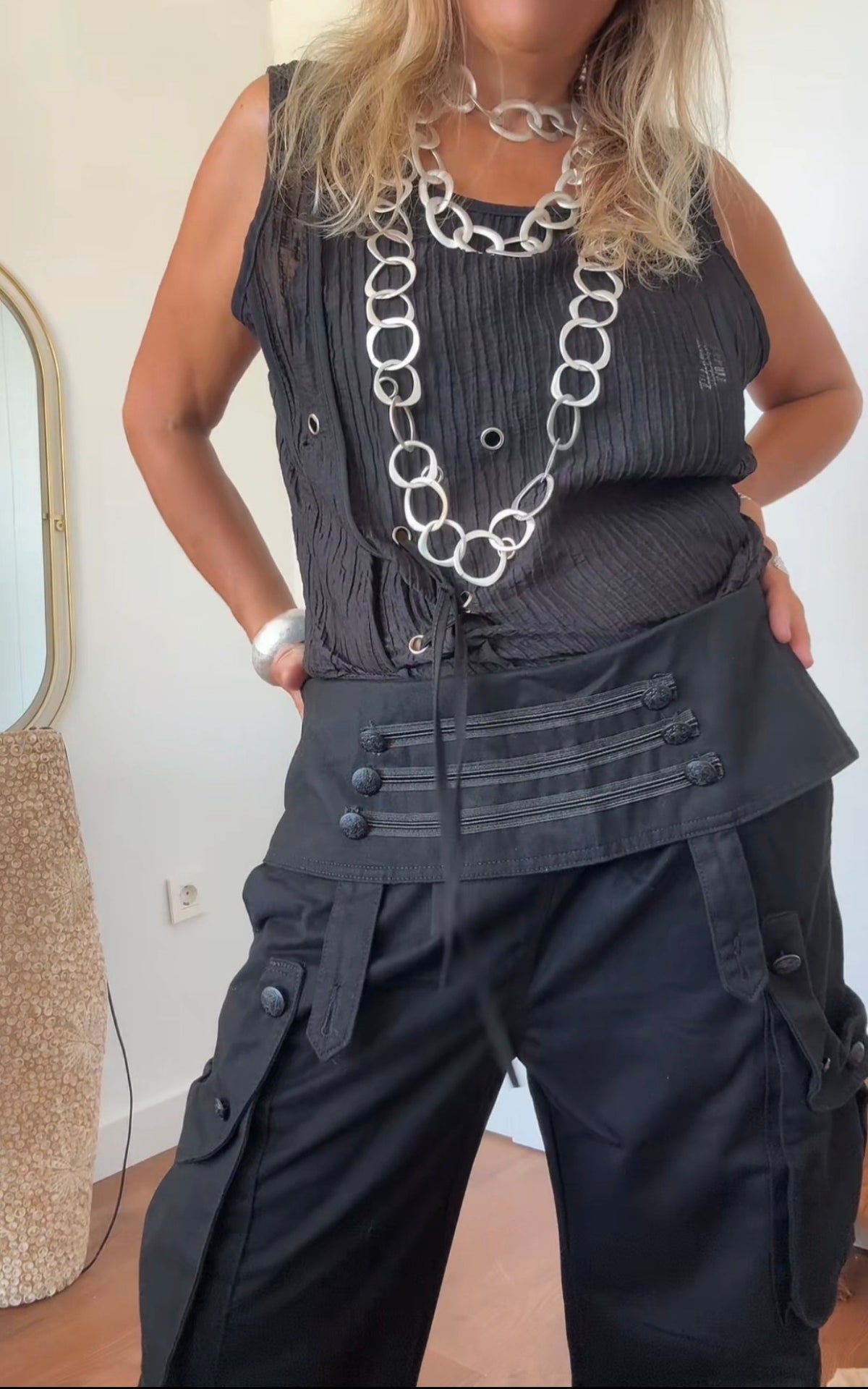 Camisa/chaleco plisada