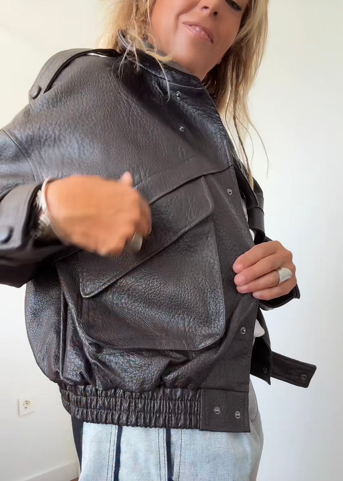 Chaqueta polo piel